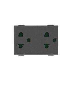 Hạt ổ cắm đôi 2P+E 16A USA+EU khóa an toàn 3M màu carbon - 09249.CM