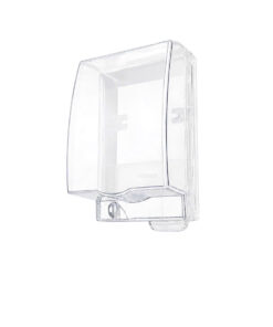 Mặt che mưa vuông chuẩn 86 IP55 HOMIN màu trắng trong suốt, HM-CN865568-T