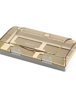Mặt che mưa vuông đôi chuẩn 86 IP66 HOMIN màu vàng trong suốt, HM-CN8644-V