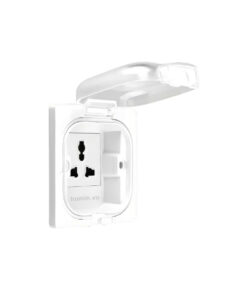 Bộ ổ cắm đơn 3 chấu đa năng vuông âm, có nắp chống nước IP65 màu trắng trong suốt, CN8603-T
