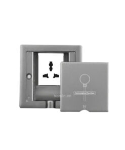Bộ ổ cắm vuông đơn đa năng ẩn màu xám, A03-X