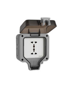 Hộp chống nước IP66 lắp nổi kèm ổ cắm đôi 3 chấu đa năng HOMIN, HM-CN6605-X